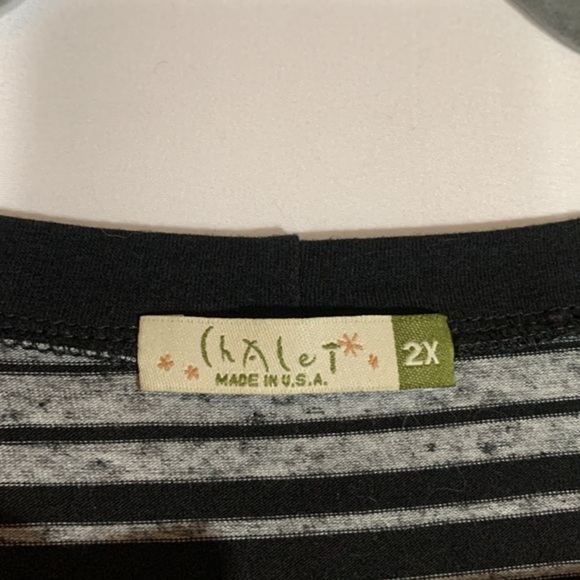 Chalet Black & Grey Striped Short Sleeve Cardigan - Picture 7 of 8